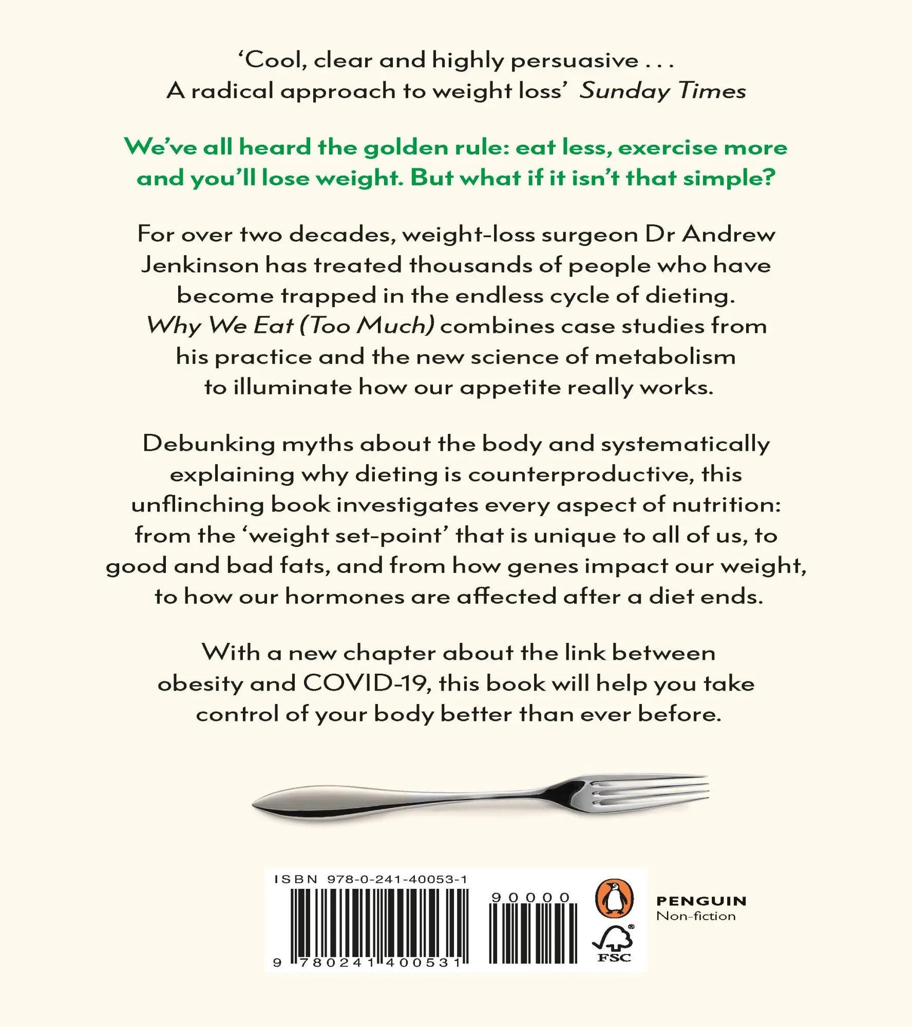 Rückseite: 9780241400531 | Why We Eat (Too Much) | The New Science of Appetite | Andrew Jenkinson