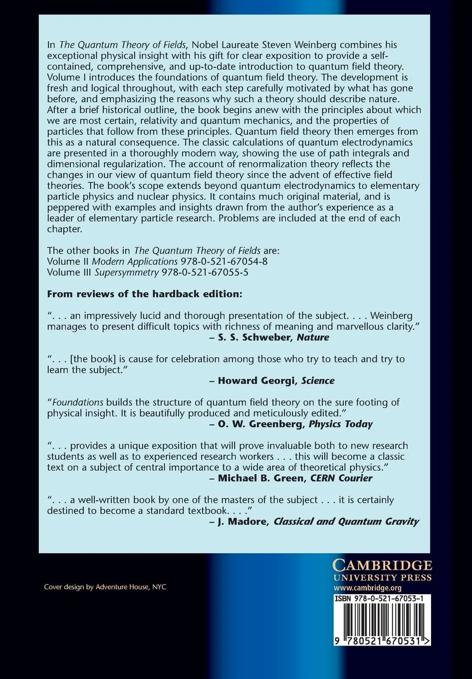 Rückseite: 9780521670531 | The Quantum Theory of Fields v1 | Steven Weinberg | Taschenbuch | 2019