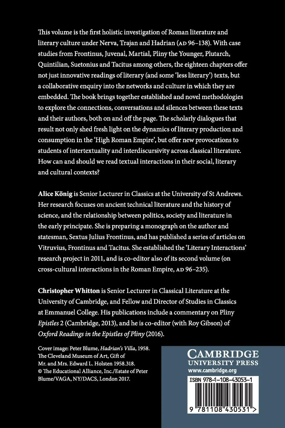 Rückseite: 9781108430531 | Roman Literature under Nerva, Trajan and Hadrian | Alice König (u. a.)