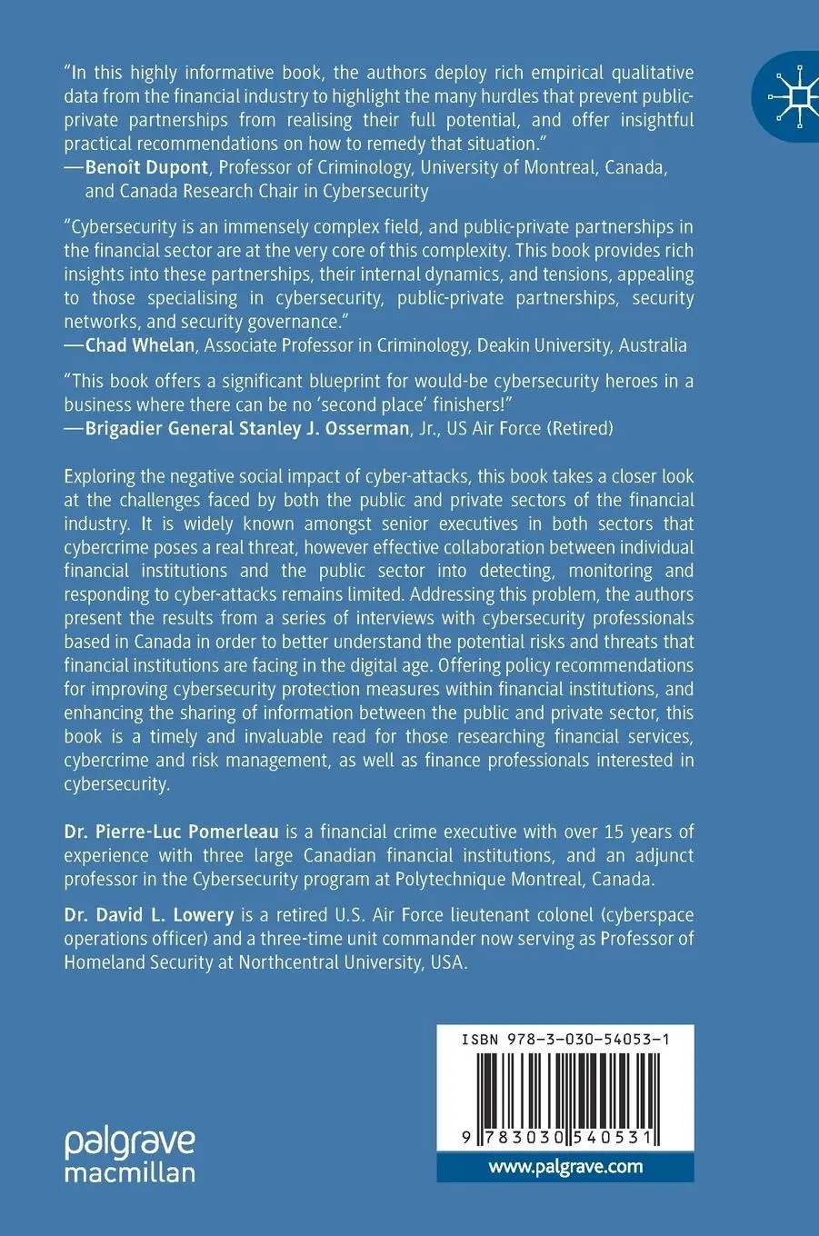 Rückseite: 9783030540531 | Countering Cyber Threats to Financial Institutions | Lowery (u. a.)