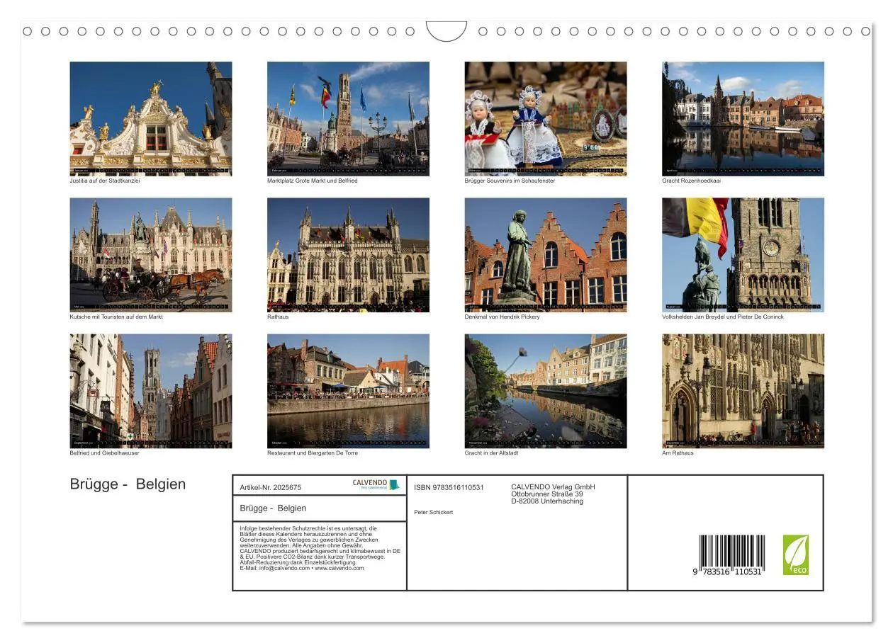 Bild: 9783516110531 | Brügge - Belgien (Wandkalender 2026 DIN A3 quer), CALVENDO...