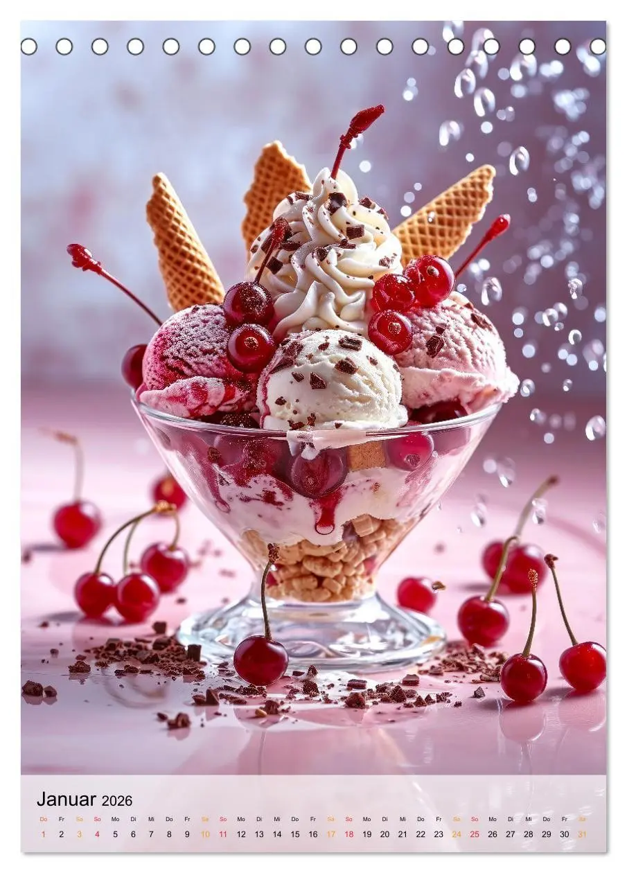 Bild: 9783516280531 | Eis - Raffinessen für Gourmets (Tischkalender 2026 DIN A5 hoch),...