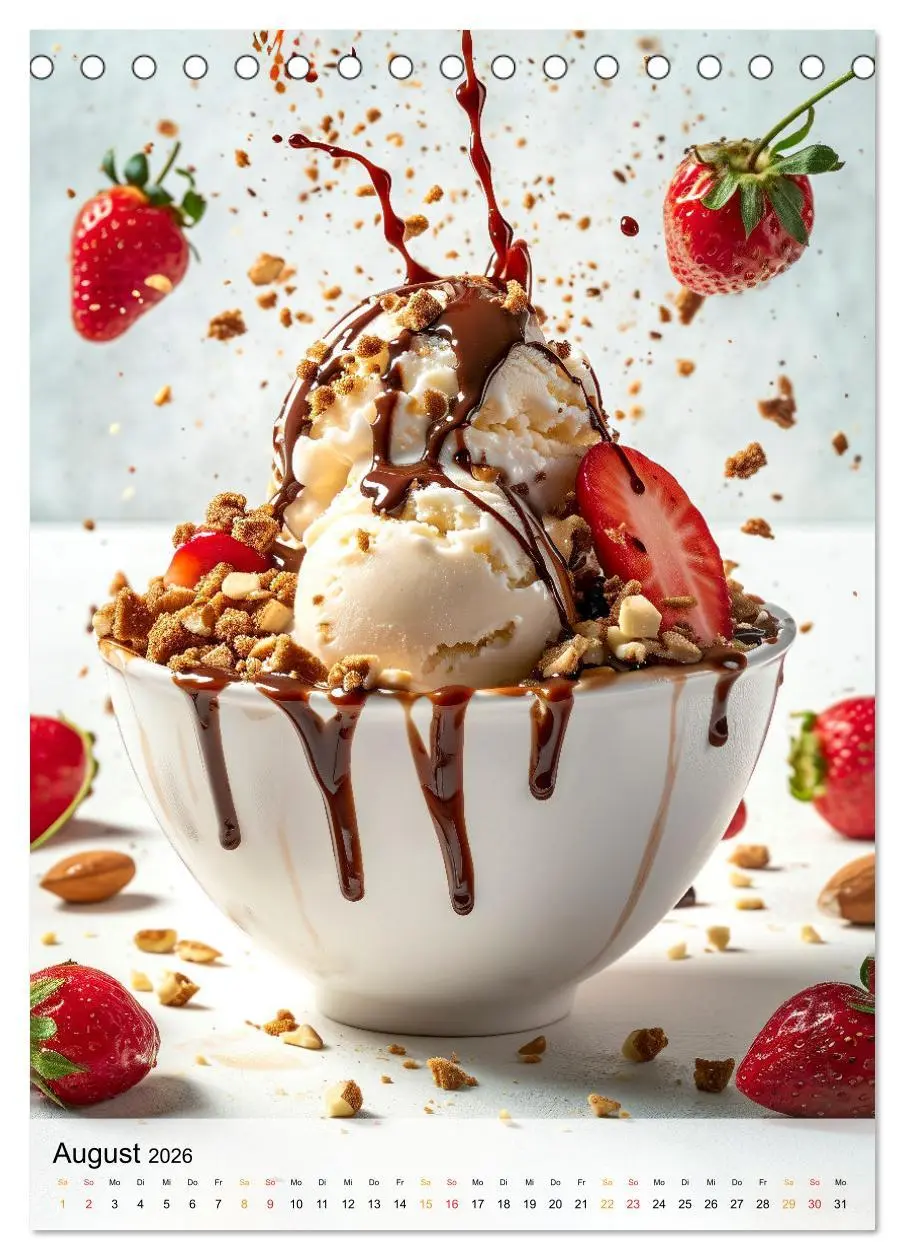 Bild: 9783516280531 | Eis - Raffinessen für Gourmets (Tischkalender 2026 DIN A5 hoch),...