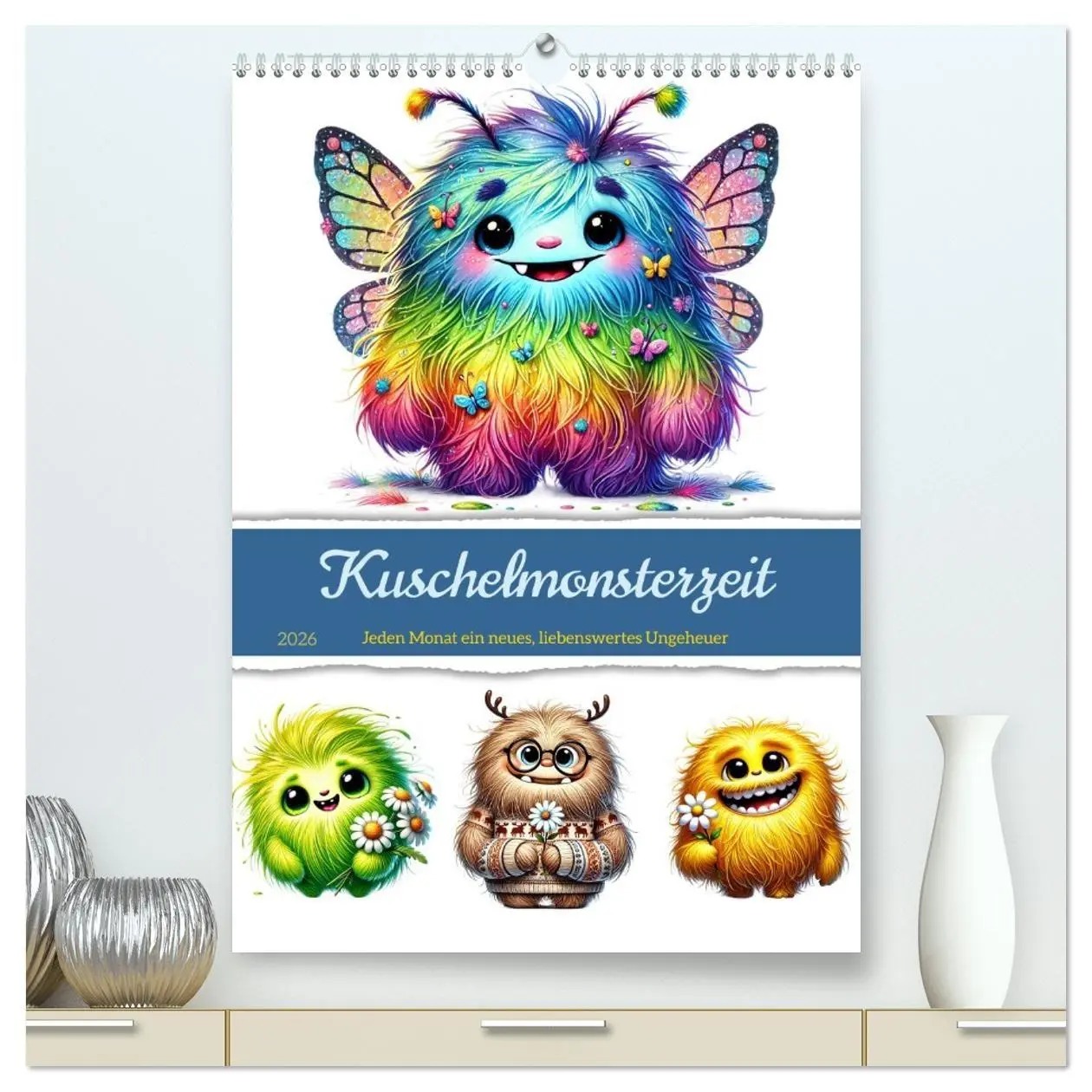 Cover: 9783516660531 | Kuschelmonsterzeit (hochwertiger Premium Wandkalender 2026 DIN A2...