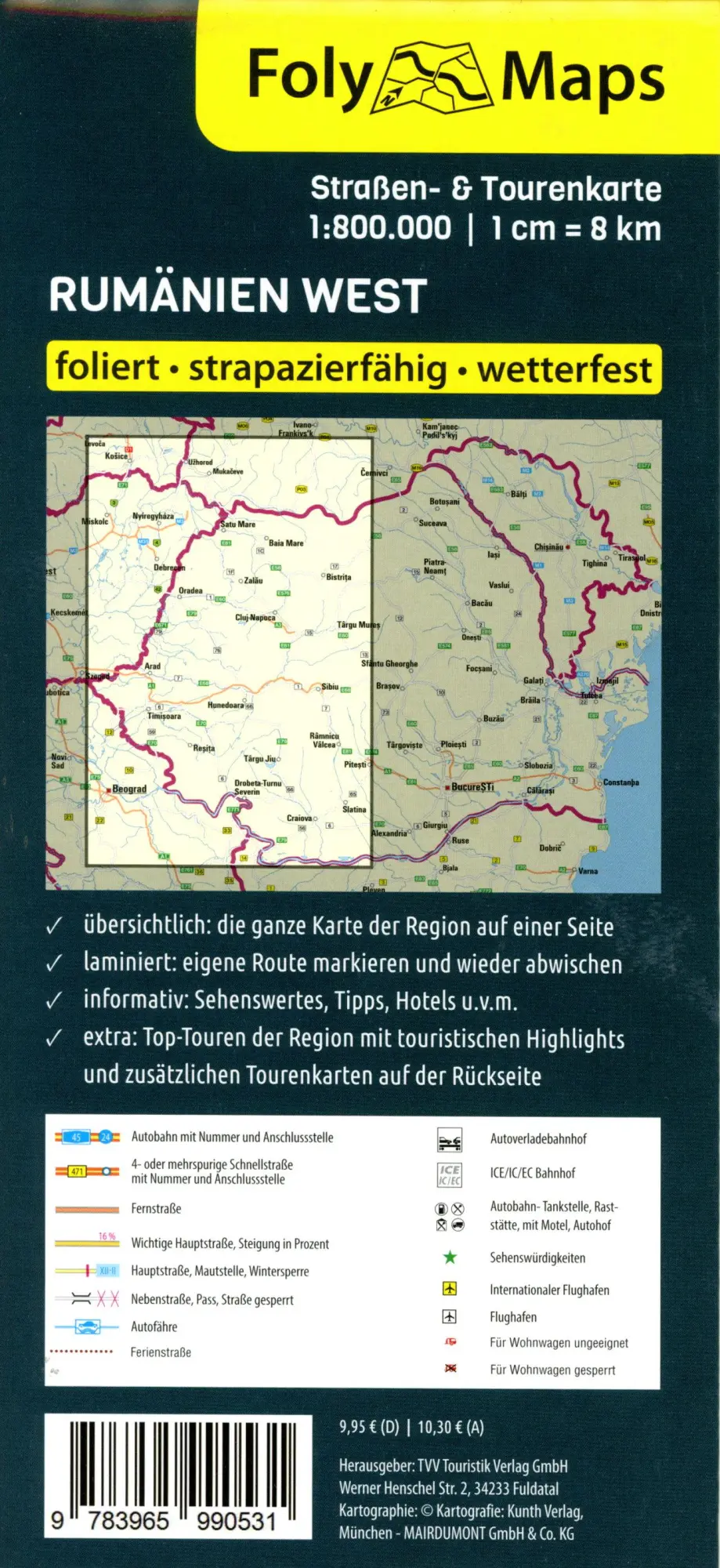 Bild: 9783965990531 | FolyMap Rumänien West | GmbH (u. a.) | (Land-)Karte | Deutsch | 2024