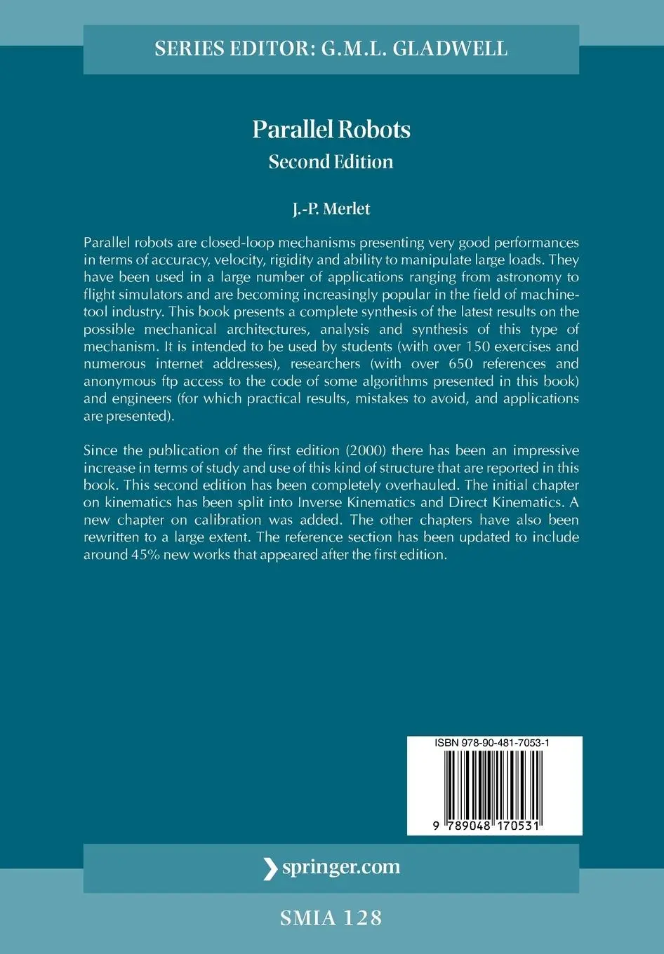 Rückseite: 9789048170531 | Parallel Robots | J. P. Merlet | Taschenbuch | xx | Englisch | 2010