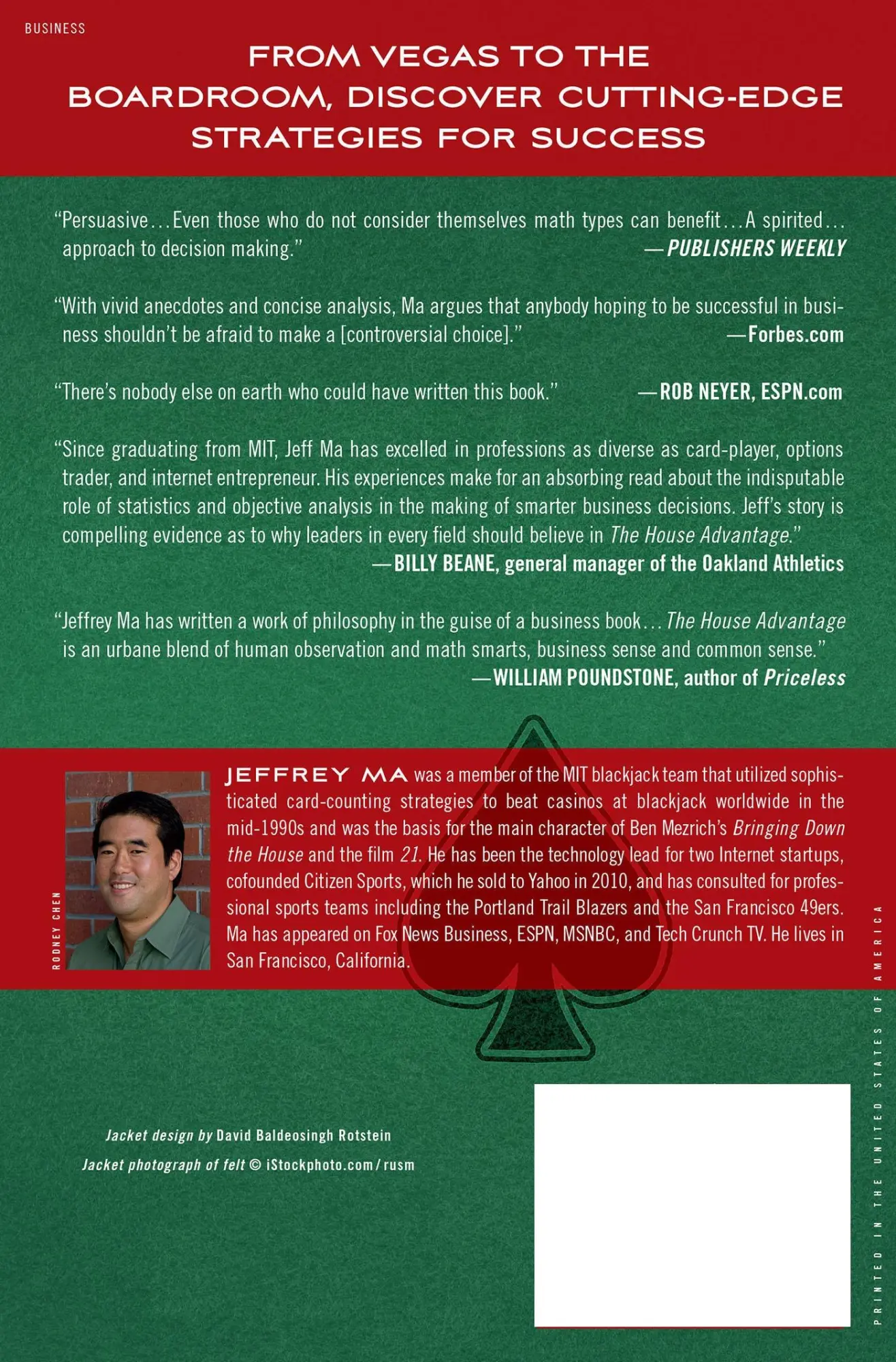 Rückseite: 9780230120631 | The House Advantage | Playing the Odds to Win Big in Business | Ma