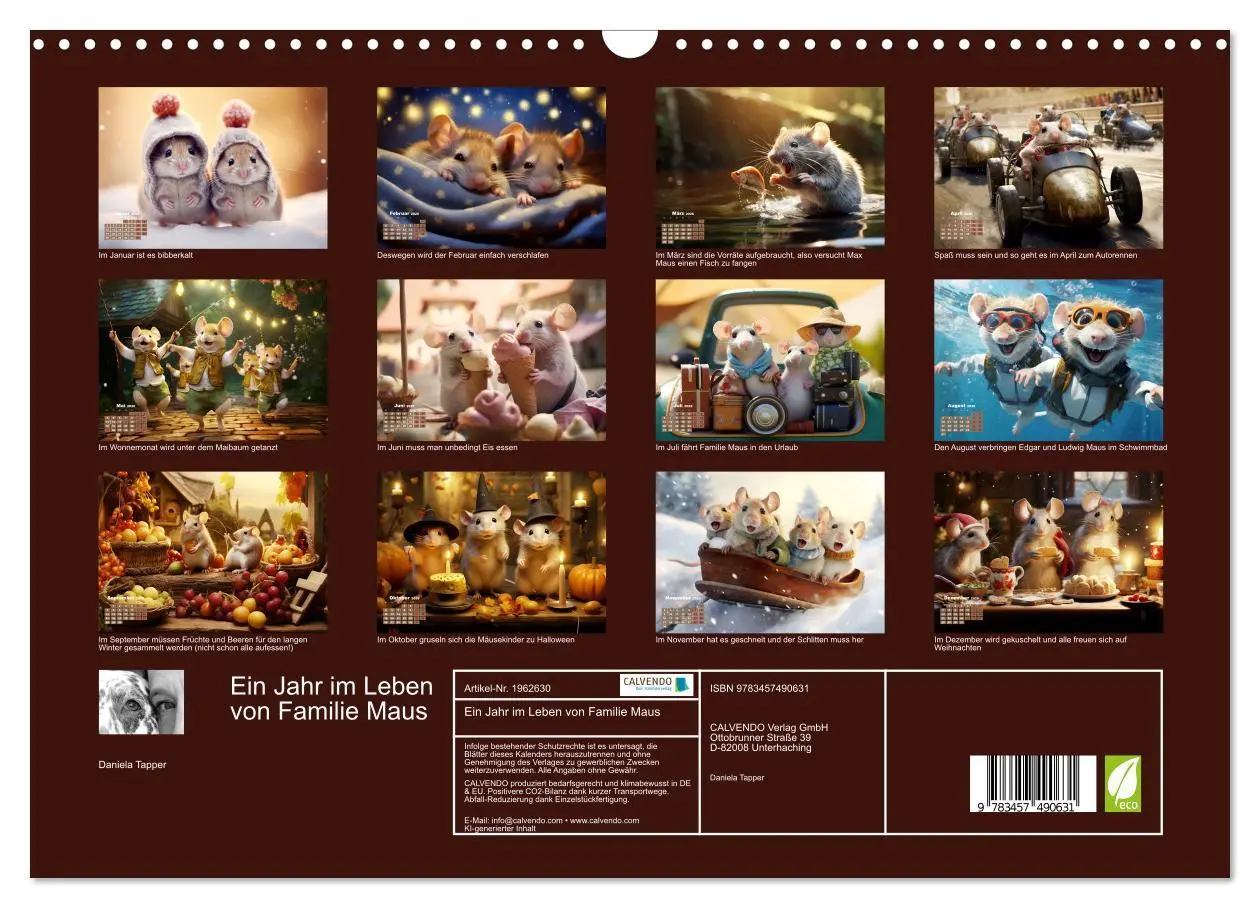 Bild: 9783457490631 | Ein Jahr im Leben von Familie Maus (Wandkalender 2026 DIN A3 quer),...