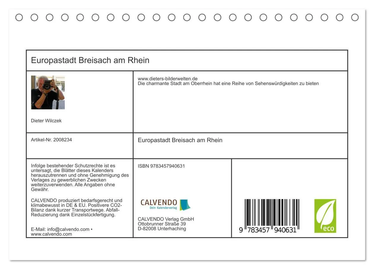 Bild: 9783457940631 | Europastadt Breisach am Rhein (Tischkalender 2026 DIN A5 quer),...