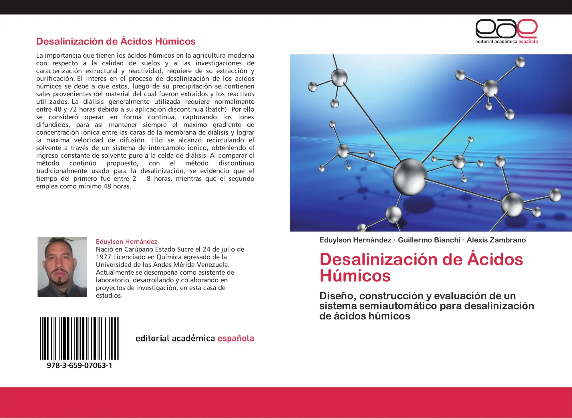 Cover: 9783659070631 | Desalinización de Ácidos Húmicos | Eduylson Hernández (u. a.) | Buch