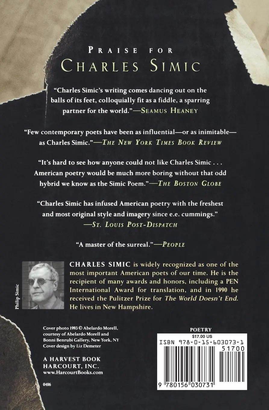 Rückseite: 9780156030731 | The Voice at 3 | 00 A.M.: Selected Late &amp; New Poems | Charles Simic
