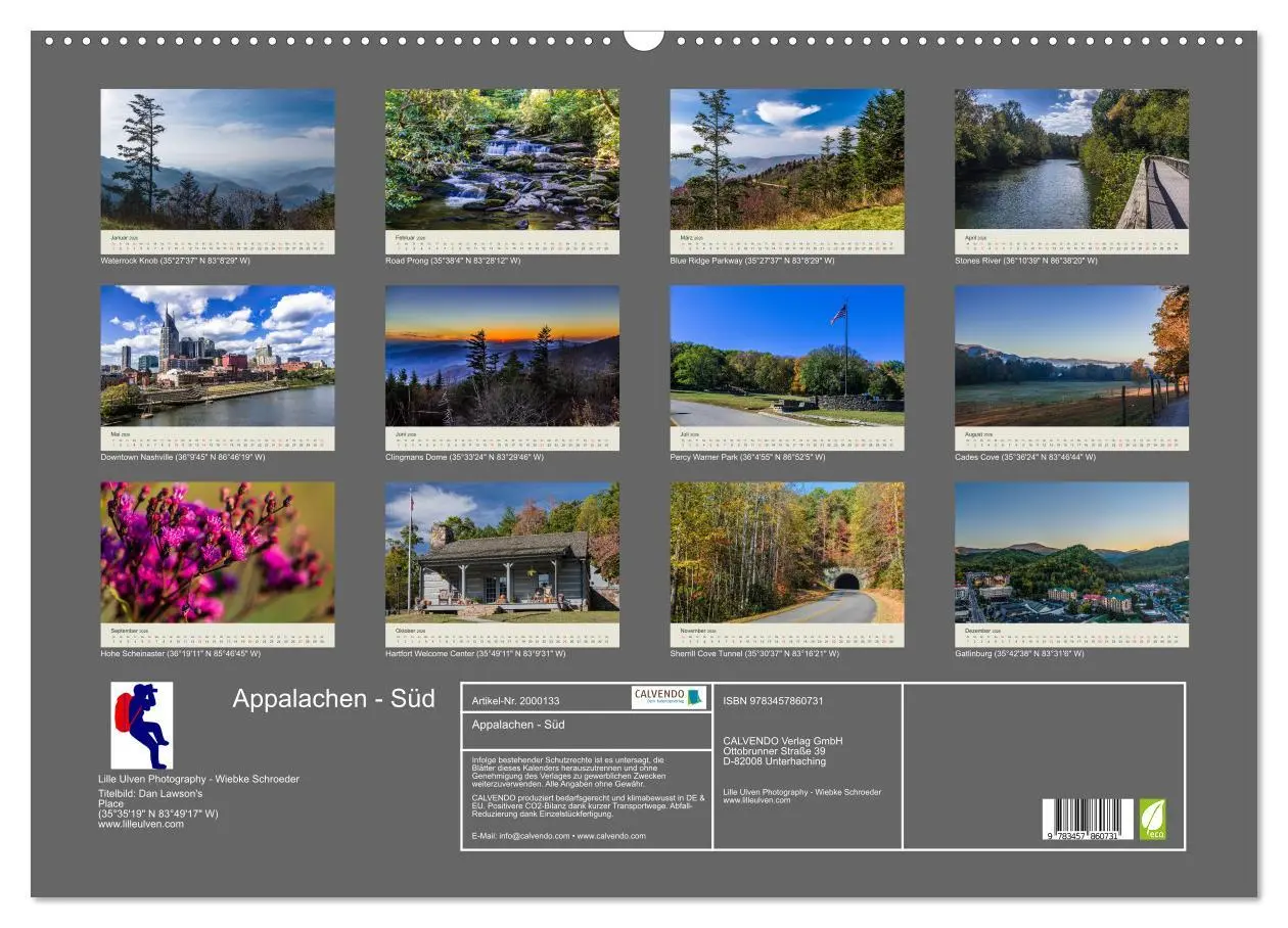 Bild: 9783457860731 | Appalachen - Süd (Wandkalender 2026 DIN A2 quer), CALVENDO...