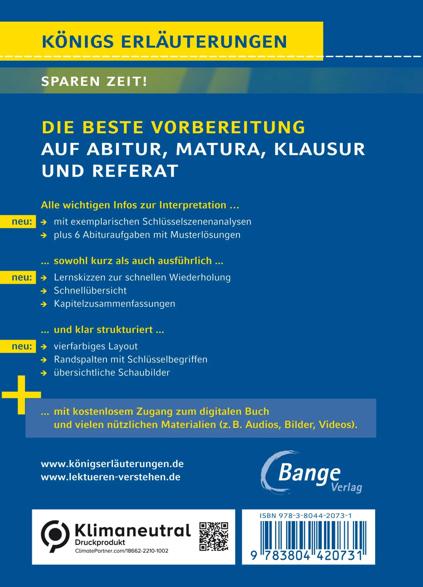 Rückseite: 9783804420731 | Kabale und Liebe - Textanalyse und Interpretation | Friedrich Schiller