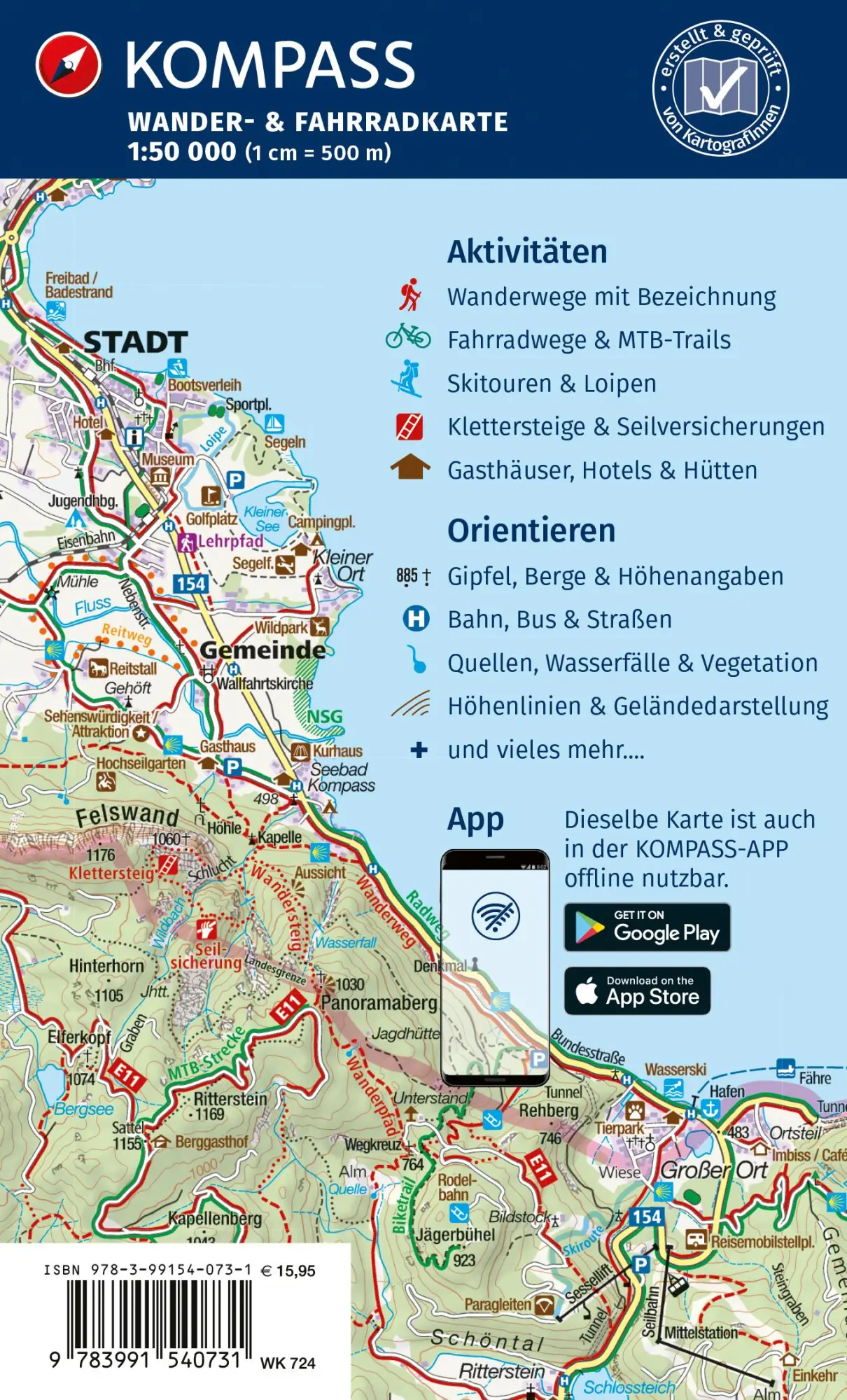 Rückseite: 9783991540731 | KOMPASS Wanderkarten-Set 724 Ostseeküste von Lübeck bis Dänemark (2...