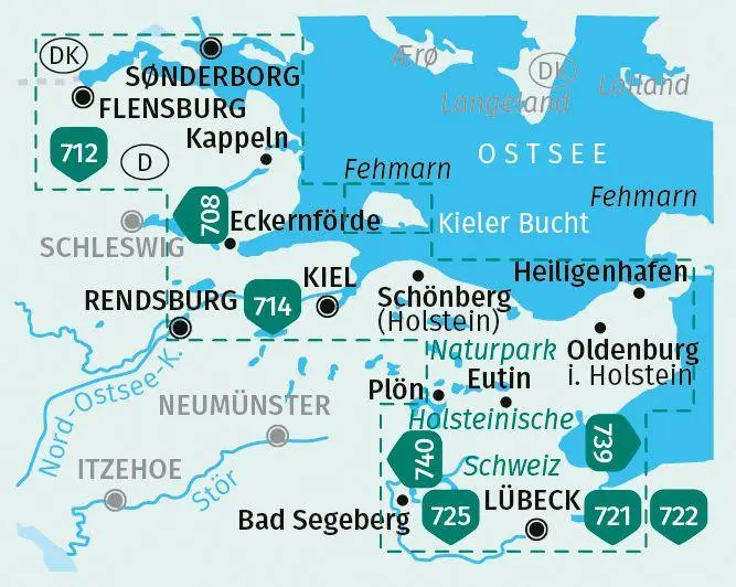 Bild: 9783991540731 | KOMPASS Wanderkarten-Set 724 Ostseeküste von Lübeck bis Dänemark (2...