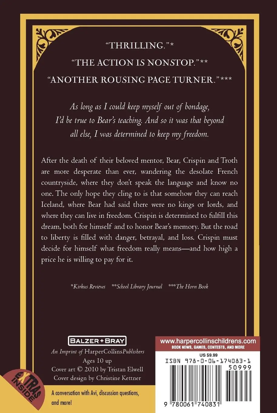 Rückseite: 9780061740831 | Crispin | The End of Time | Avi | Taschenbuch | Englisch | 2023
