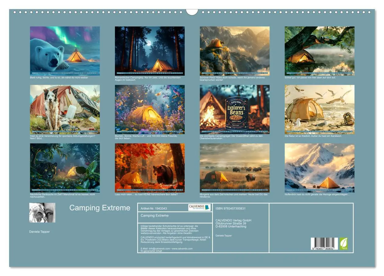 Bild: 9783457300831 | Camping Extreme (Wandkalender 2026 DIN A2 quer), CALVENDO...