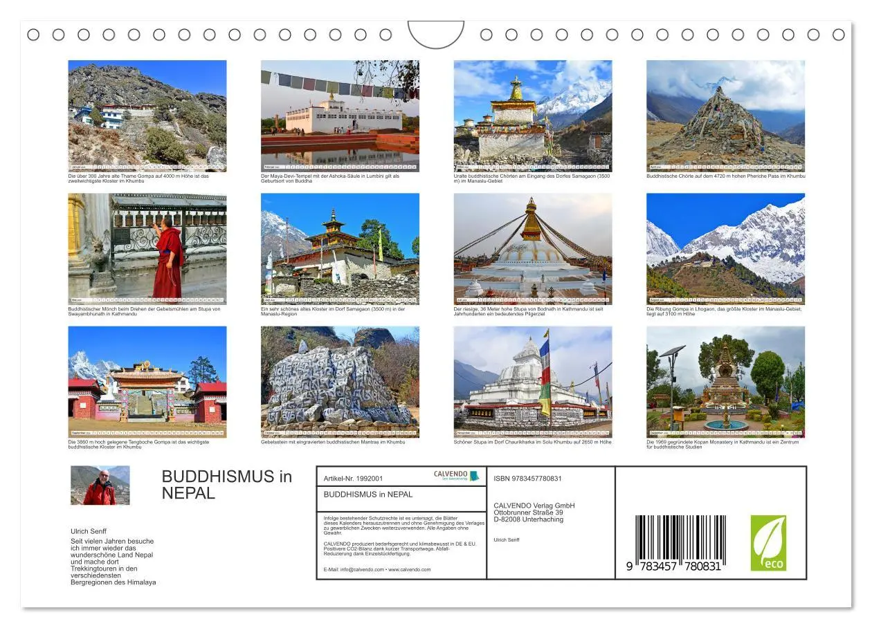 Bild: 9783457780831 | BUDDHISMUS in NEPAL (Wandkalender 2026 DIN A4 quer), CALVENDO...