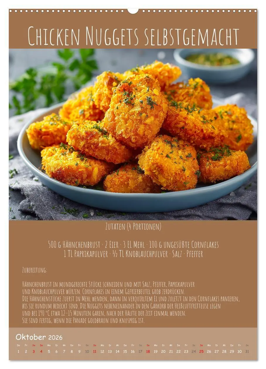 Bild: 9783516700831 | REZEPTE - Kochen in der Heißluftfritteuse (Wandkalender 2026 DIN A2...