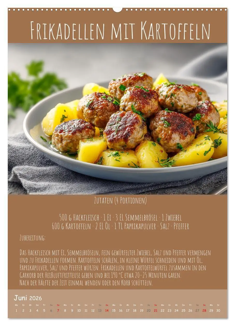 Bild: 9783516700831 | REZEPTE - Kochen in der Heißluftfritteuse (Wandkalender 2026 DIN A2...