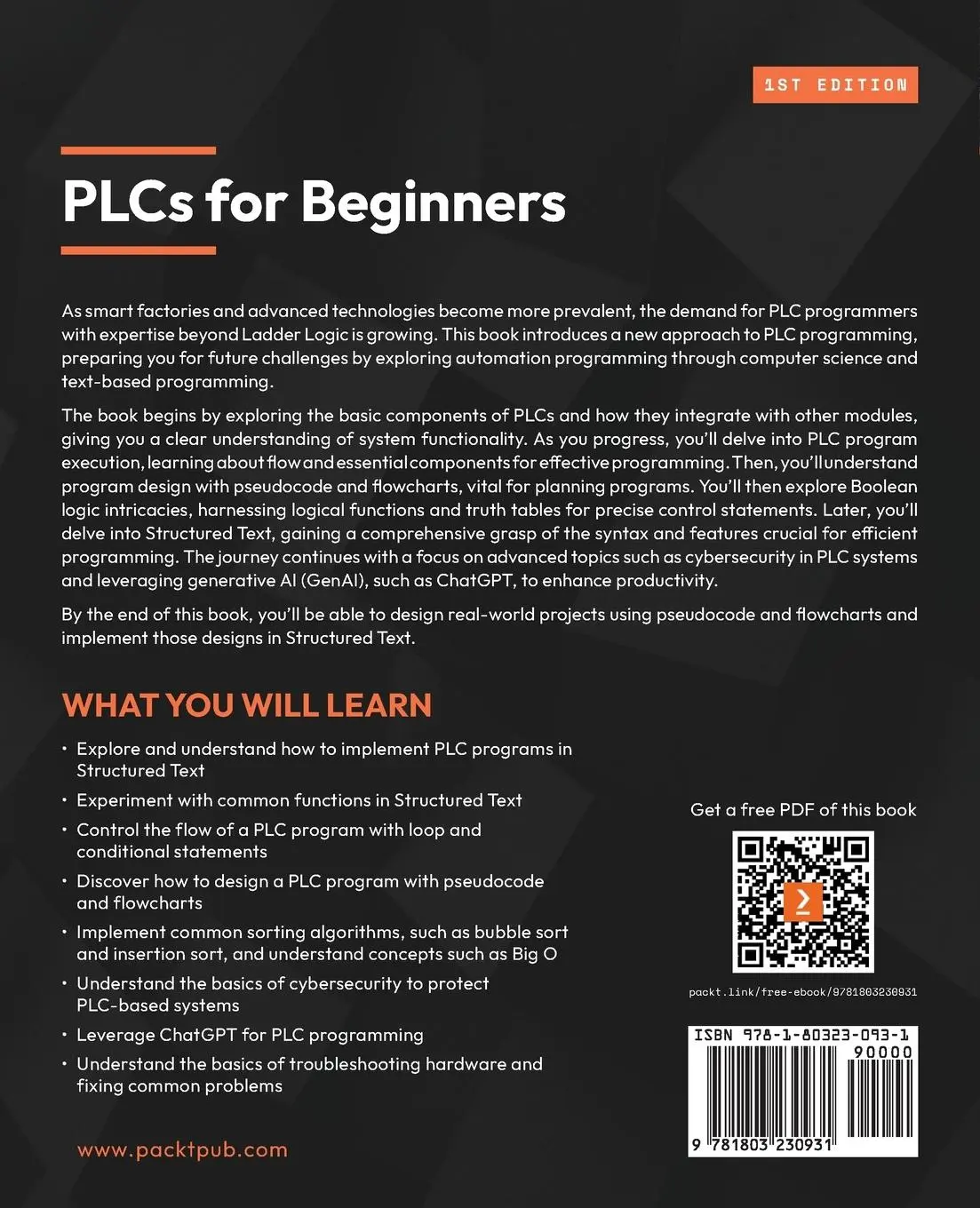 Rückseite: 9781803230931 | PLCs for Beginners | M. T. White | Taschenbuch | Englisch | 2024