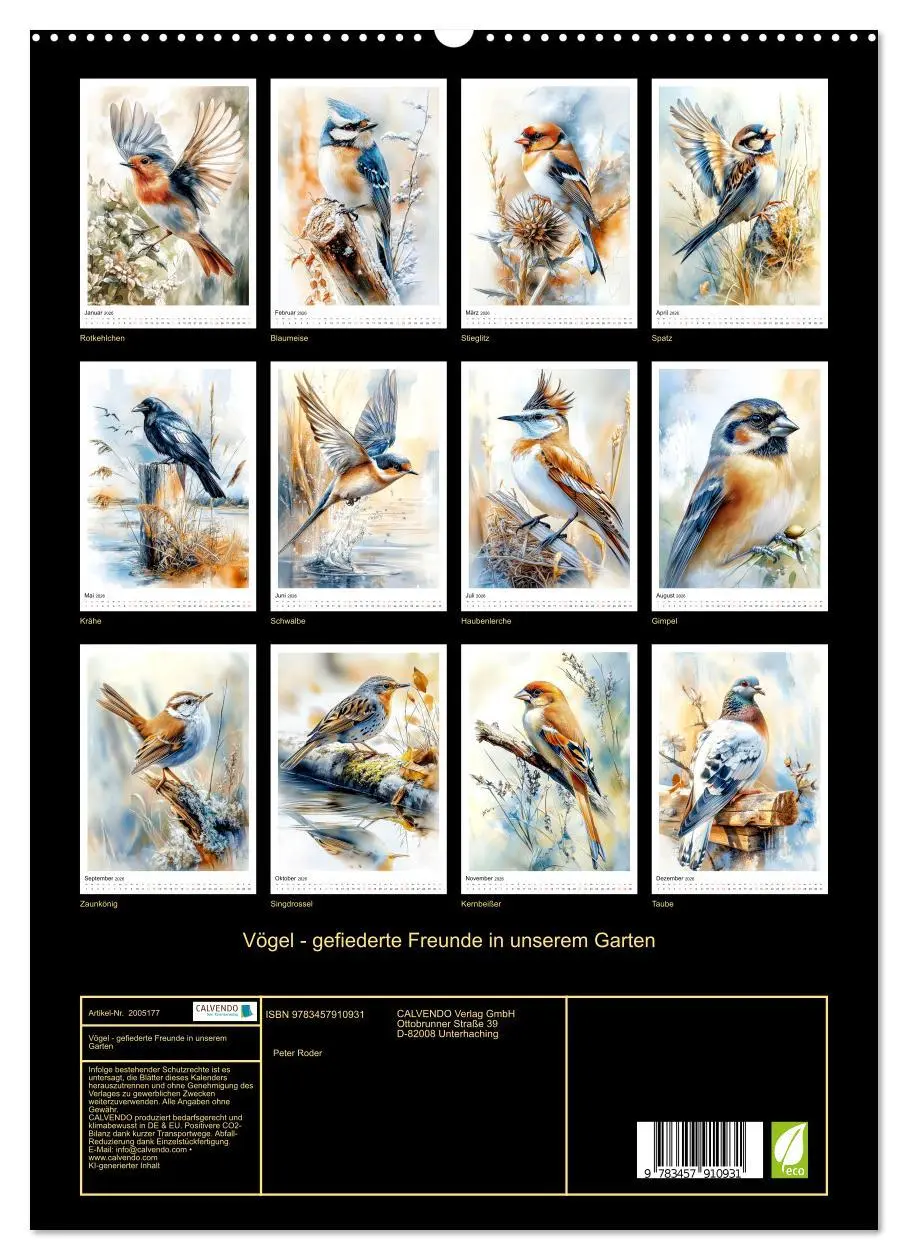 Bild: 9783457910931 | Vögel - gefiederte Freunde in unserem Garten (hochwertiger Premium...