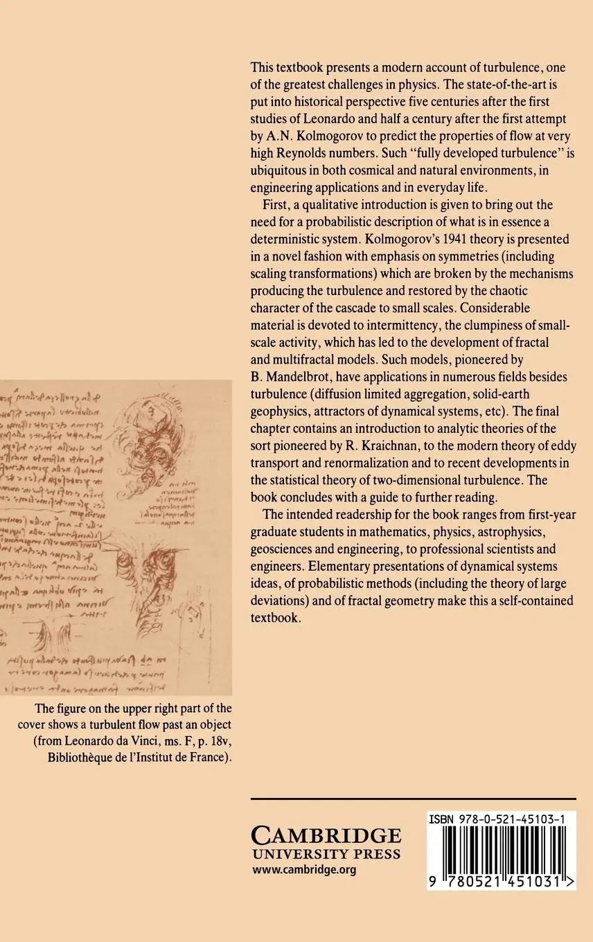 Rückseite: 9780521451031 | Turbulence | The Legacy of A. N. Kolmogorov | Uriel Frisch (u. a.)
