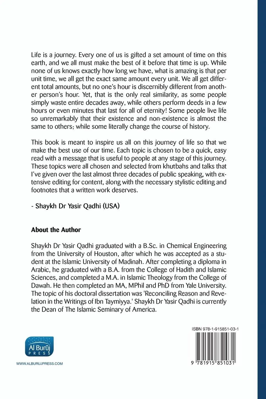 Rückseite: 9781915851031 | Reflections | Personal Insights From Shaykh Dr. Yasir Qadhi | Qadhi