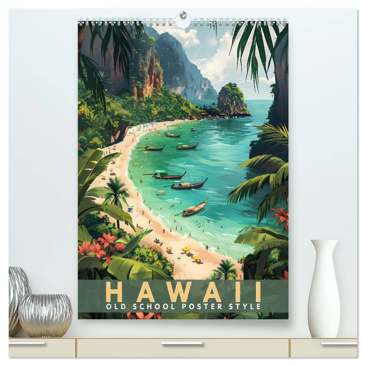 Cover: 9783457281031 | Hawaii - Old School Poster Style (hochwertiger Premium Wandkalender...