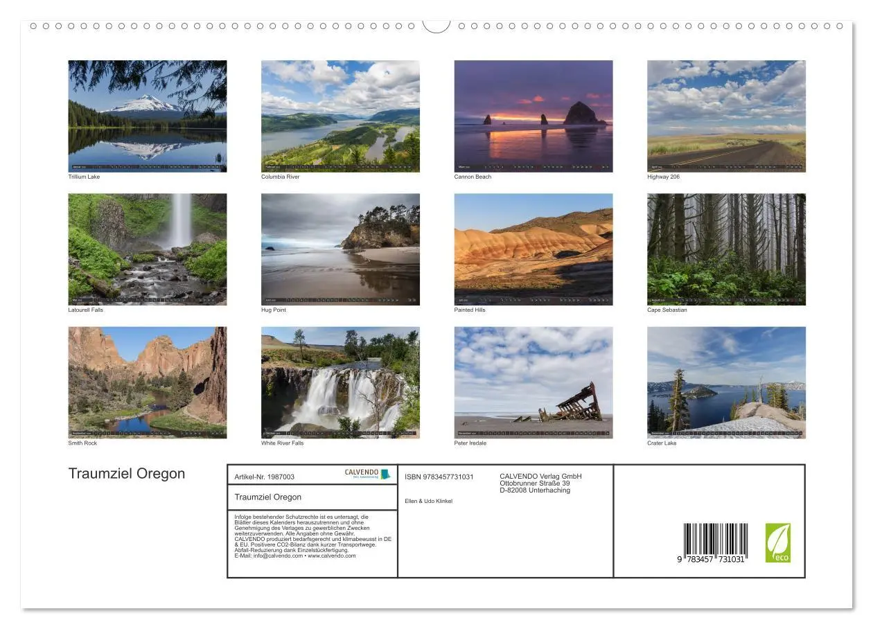 Bild: 9783457731031 | Traumziel Oregon (hochwertiger Premium Wandkalender 2026 DIN A2...