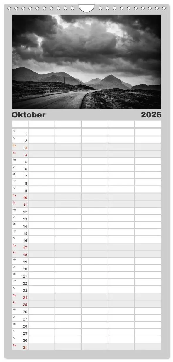 Bild: 9783516511031 | Familienplaner 2026 - Skye in Monochrom mit 5 Spalten...
