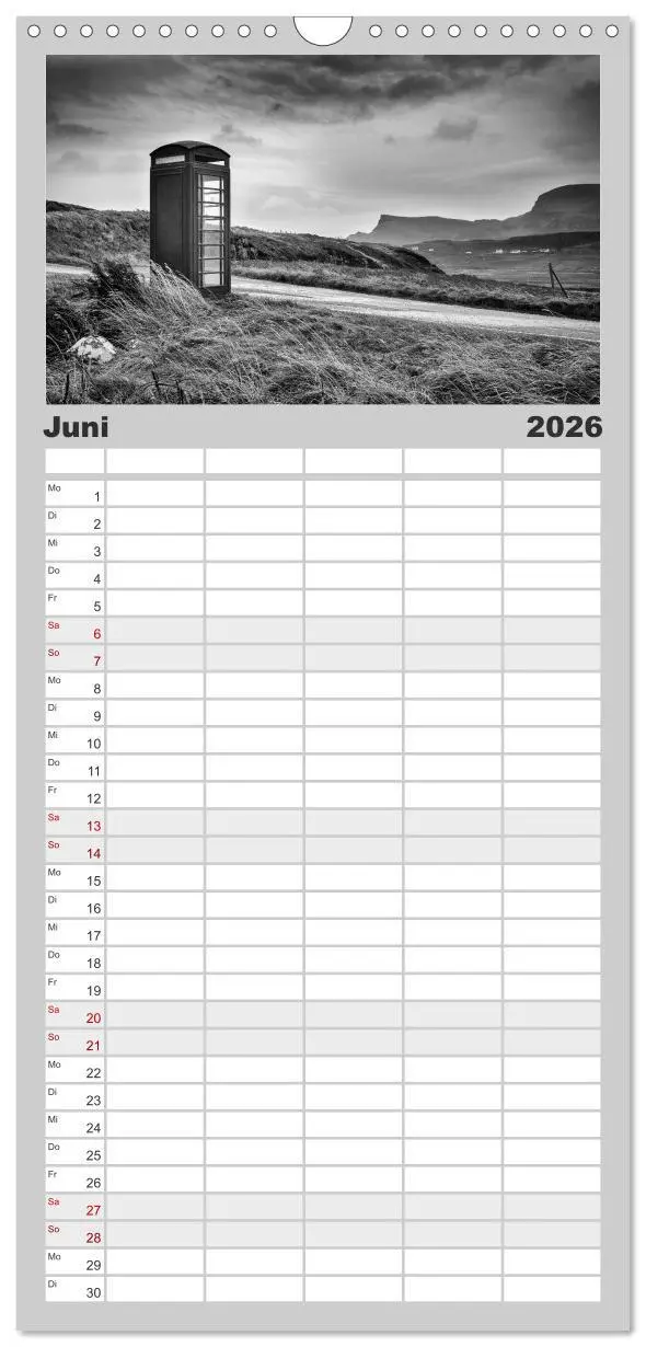 Bild: 9783516511031 | Familienplaner 2026 - Skye in Monochrom mit 5 Spalten...