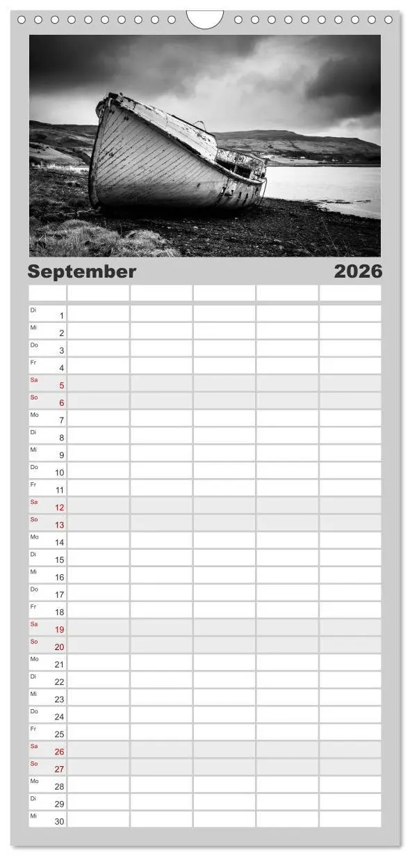 Bild: 9783516511031 | Familienplaner 2026 - Skye in Monochrom mit 5 Spalten...