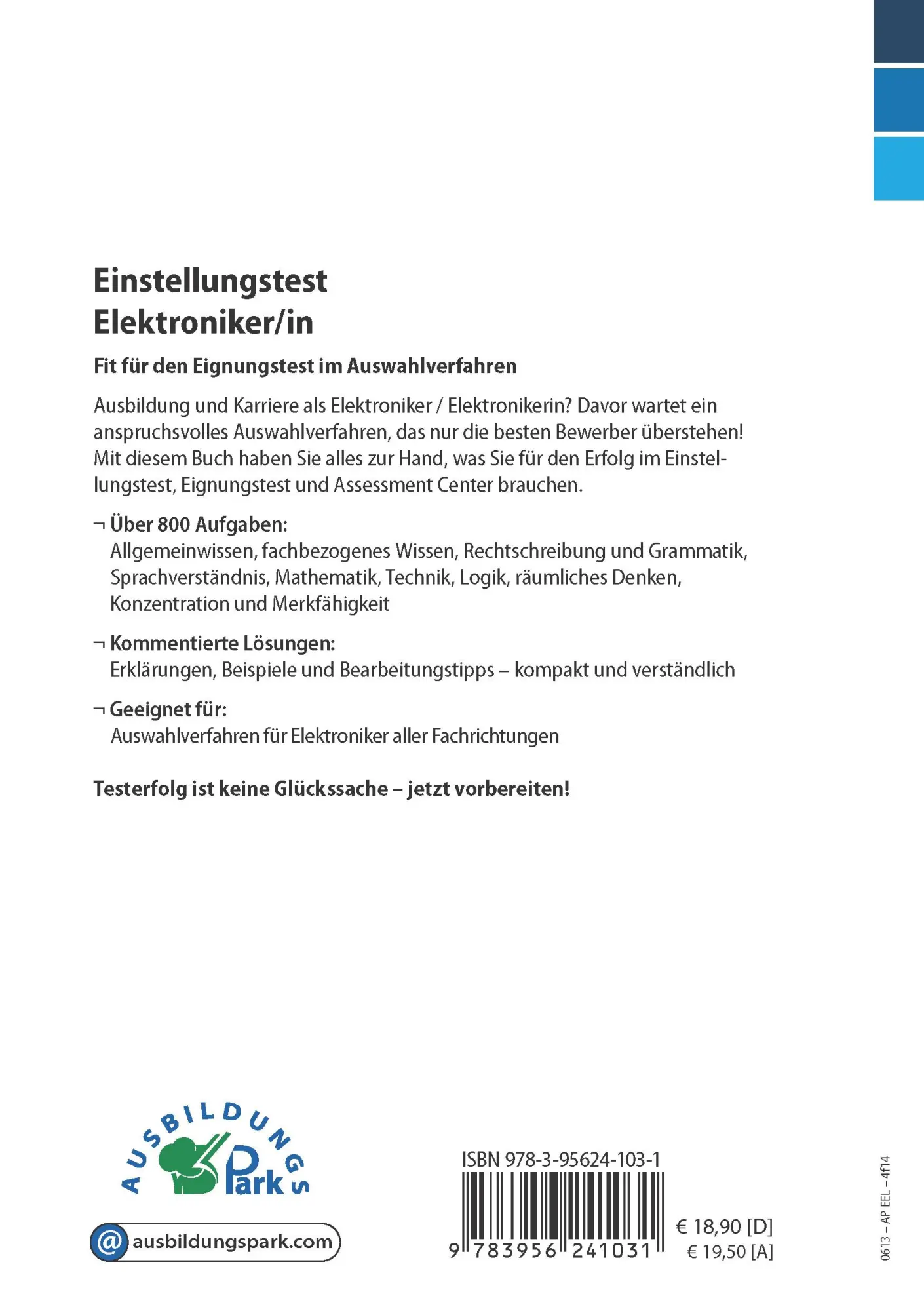 Rückseite: 9783956241031 | Einstellungstest Elektroniker | Kurt Guth (u. a.) | Taschenbuch | 2019