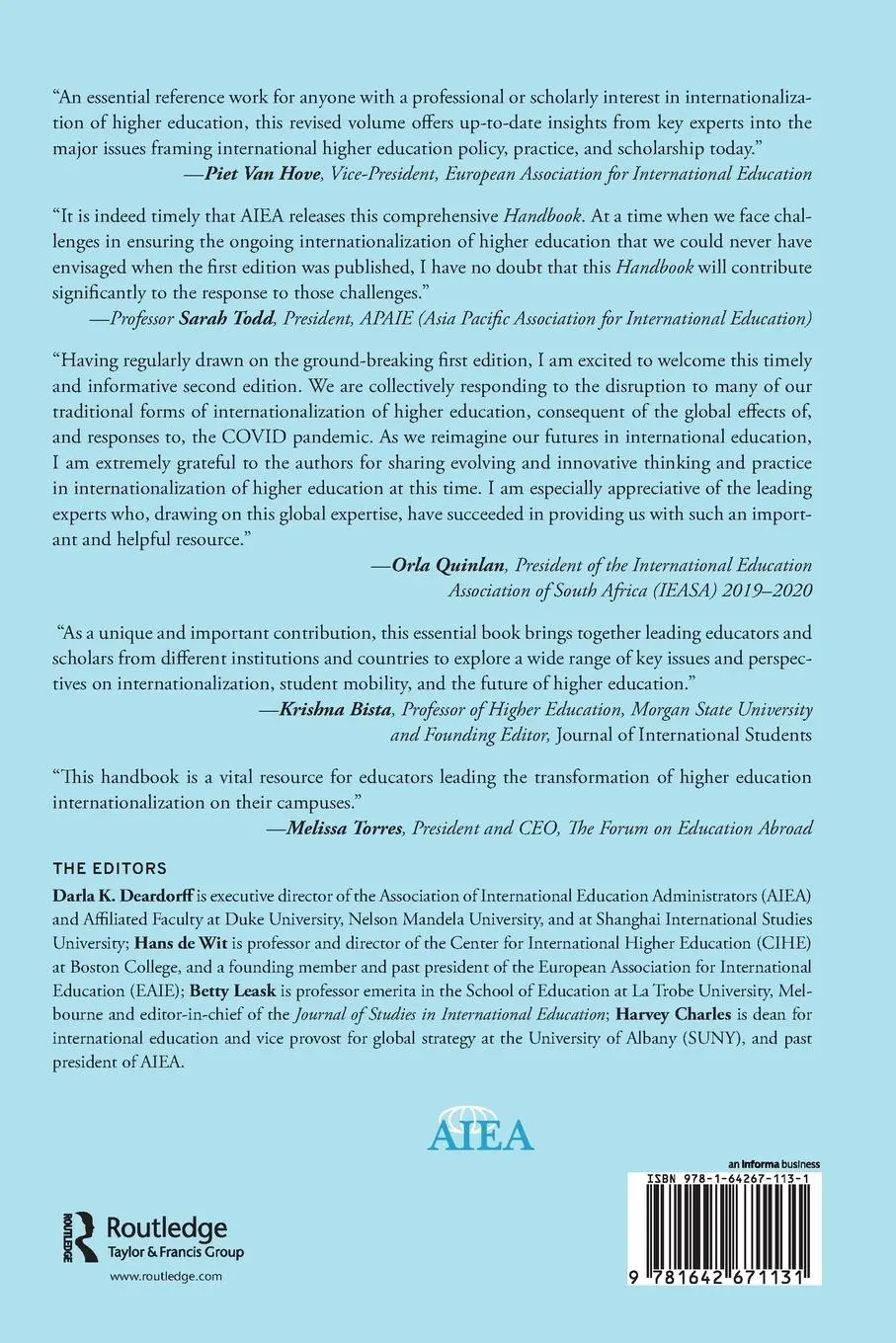 Rückseite: 9781642671131 | The Handbook of International Higher Education | Deardorff (u. a.)