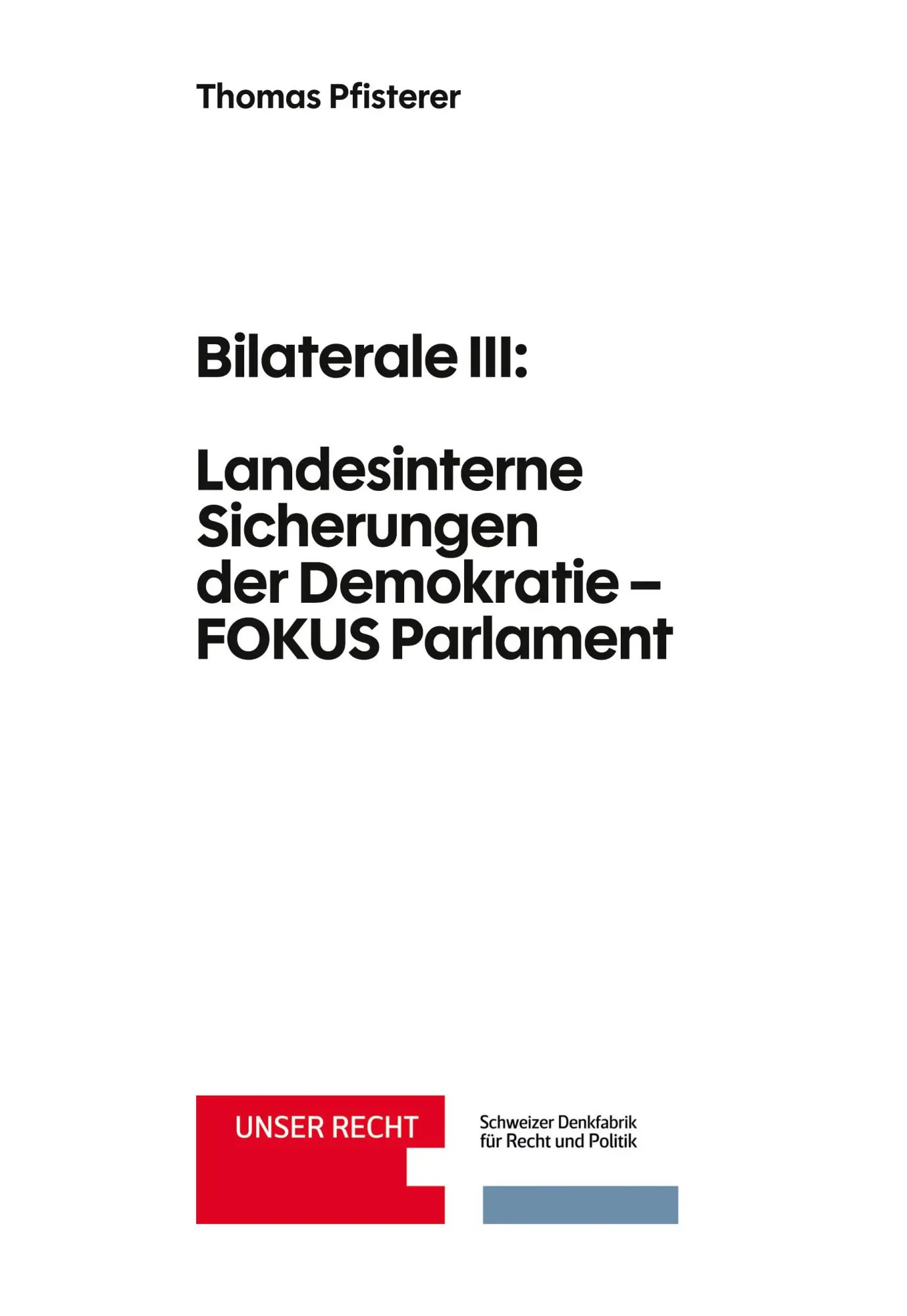 Cover: 9783039941131 | Bilaterale III: Landesinterne Sicherungen der Demokratie - FOKUS...