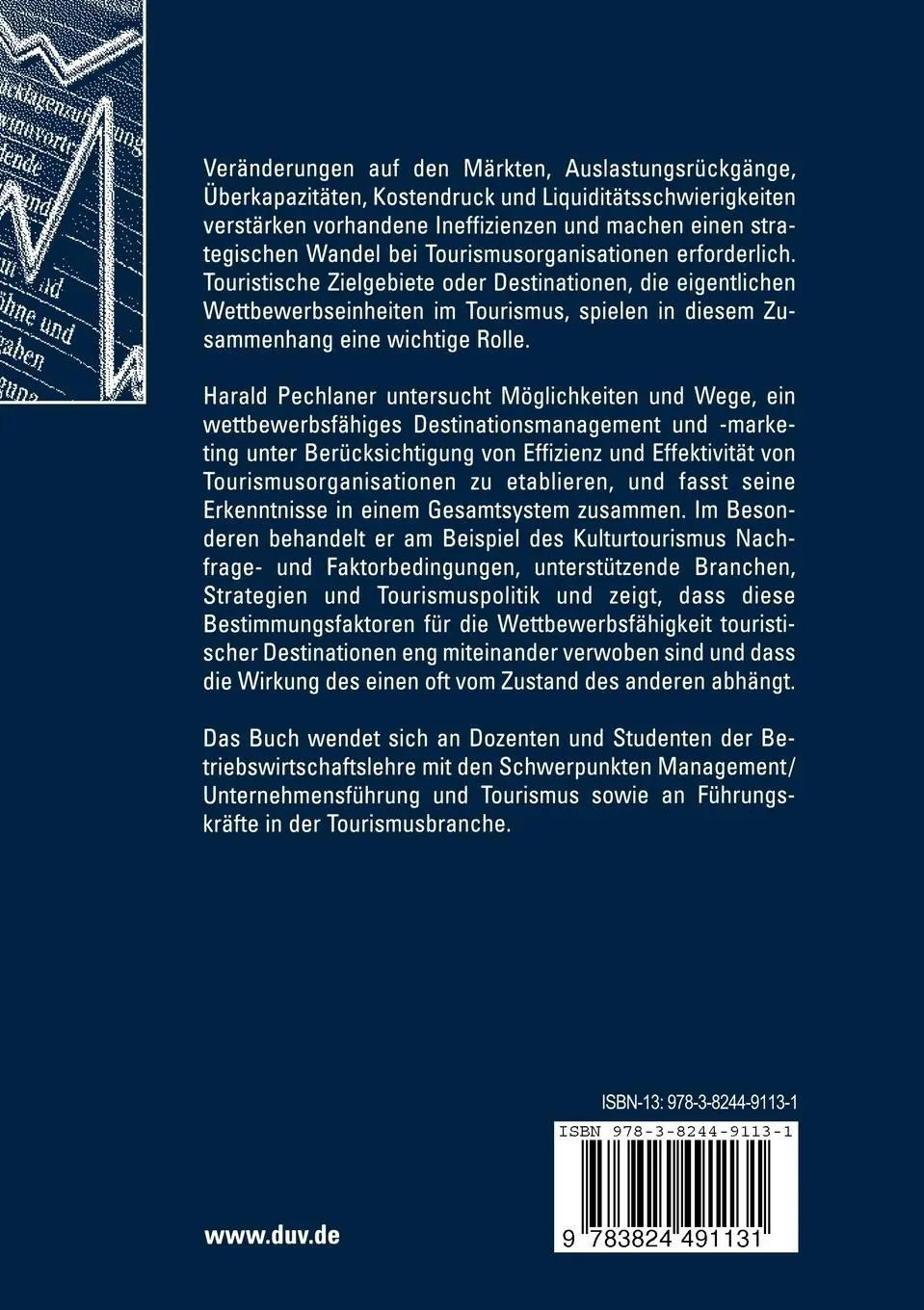 Rückseite: 9783824491131 | Tourismus-Destinationen im Wettbewerb | Harald Pechlaner | Taschenbuch