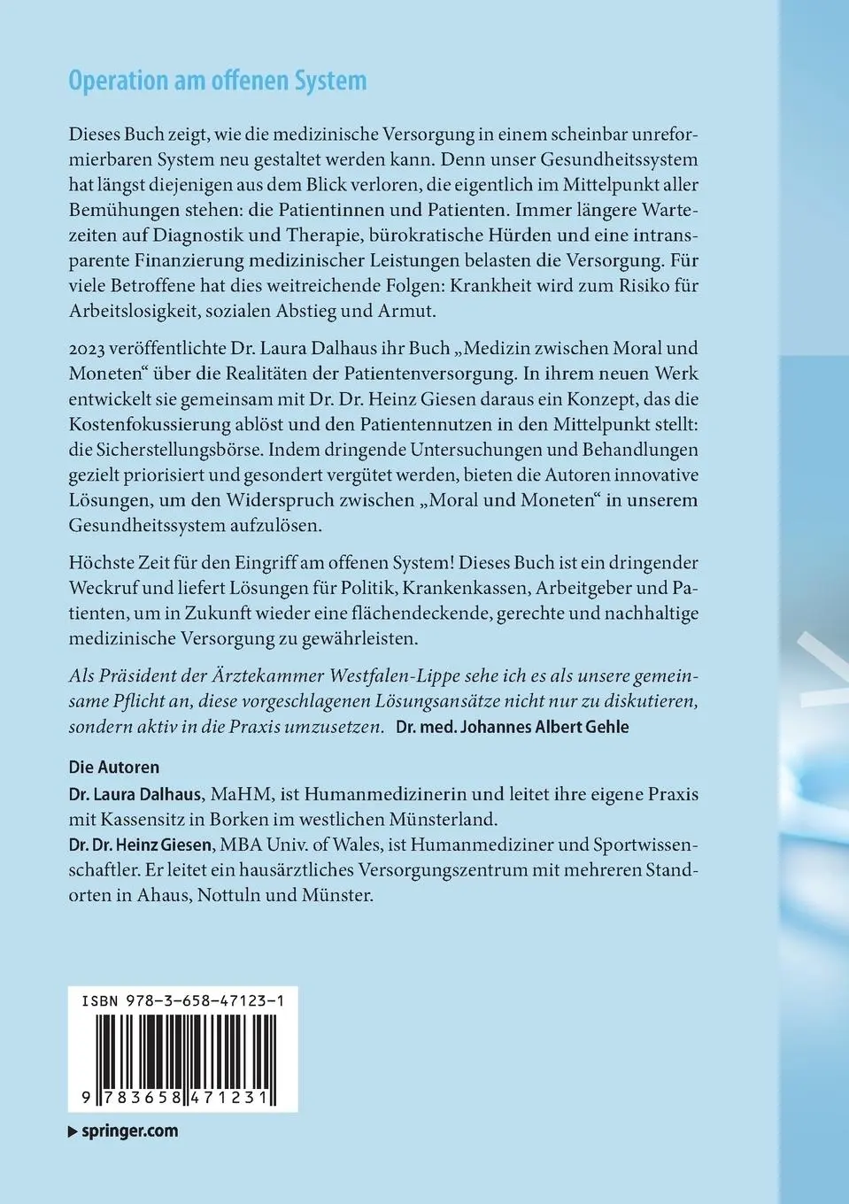 Rückseite: 9783658471231 | Operation am offenen System | Heinz Giesen (u. a.) | Taschenbuch | xx
