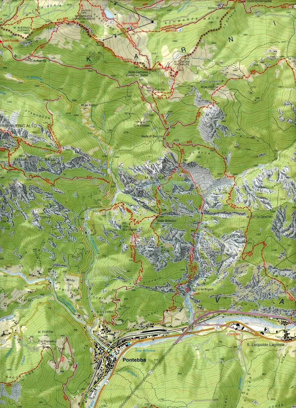 Bild: 9788883151231 | Wanderkarte 18 Alpi Carniche Orientali / Canal del Ferro | 1:25000