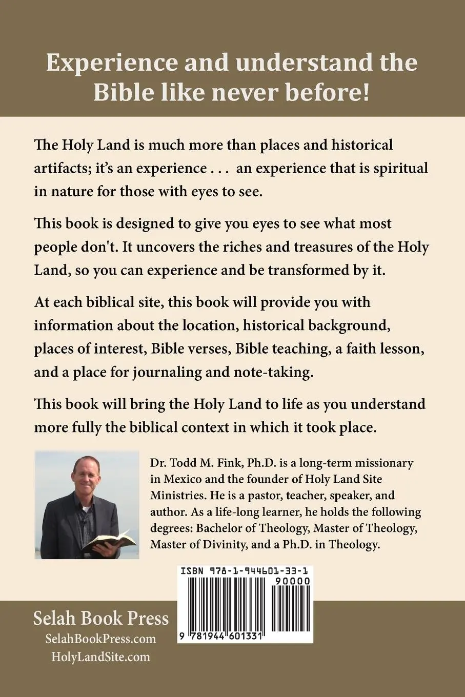 Rückseite: 9781944601331 | Israel Biblical Sites Bible Companion | Todd M. Fink | Taschenbuch