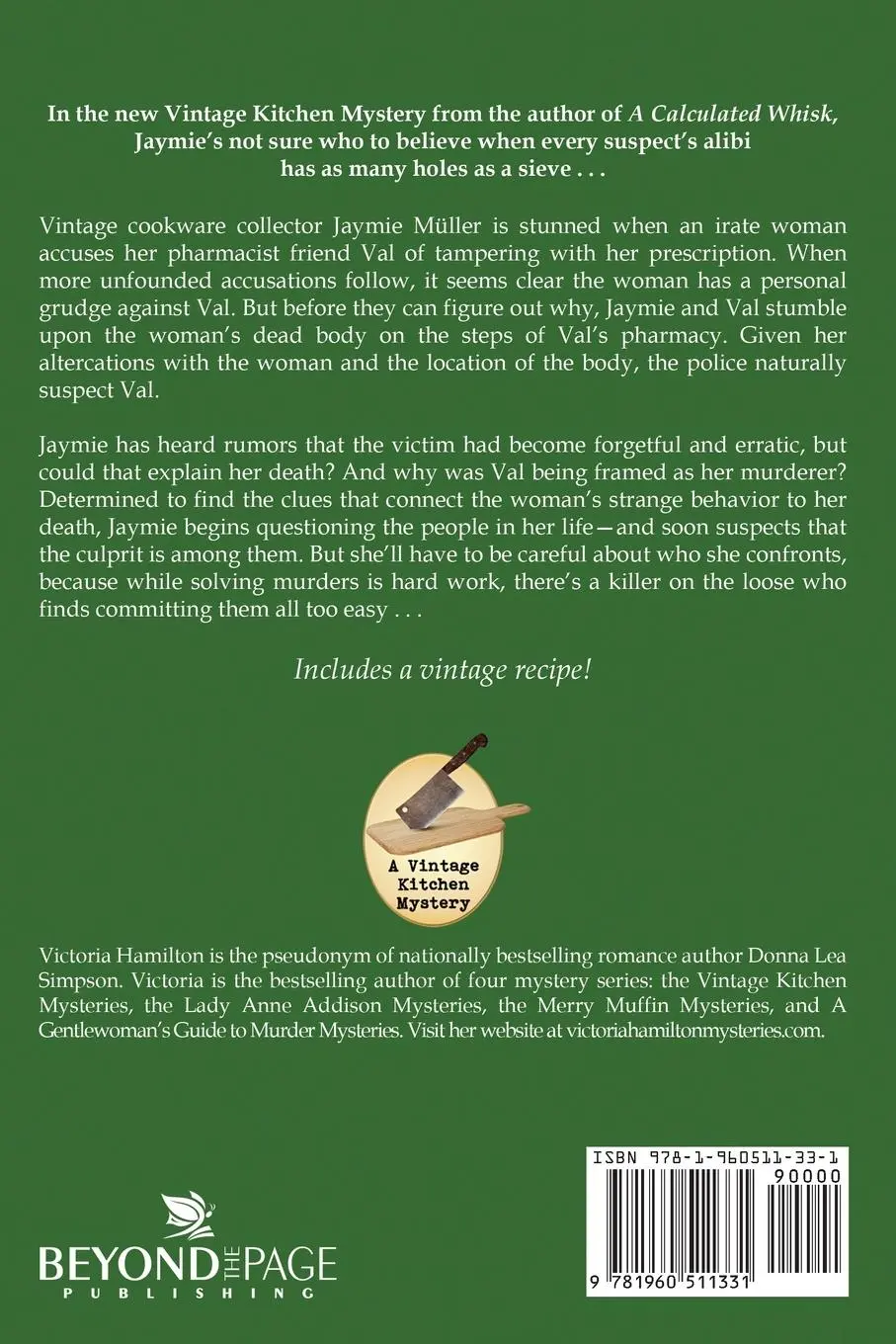 Rückseite: 9781960511331 | Sieve and Let Die | Victoria Hamilton | Taschenbuch | Englisch | 2023