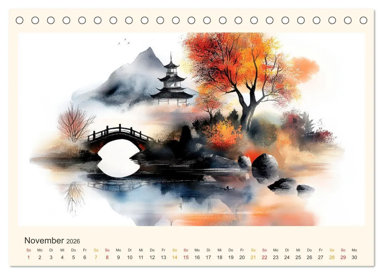 Bild: 9783457251331 | Japan - die Farben der Tradition (Tischkalender 2026 DIN A5 quer),...