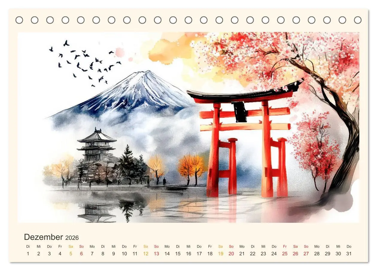 Bild: 9783457251331 | Japan - die Farben der Tradition (Tischkalender 2026 DIN A5 quer),...