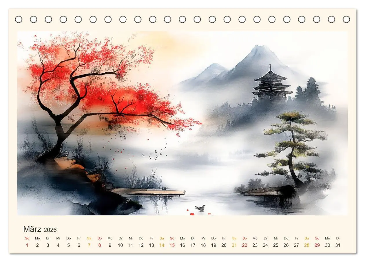 Bild: 9783457251331 | Japan - die Farben der Tradition (Tischkalender 2026 DIN A5 quer),...