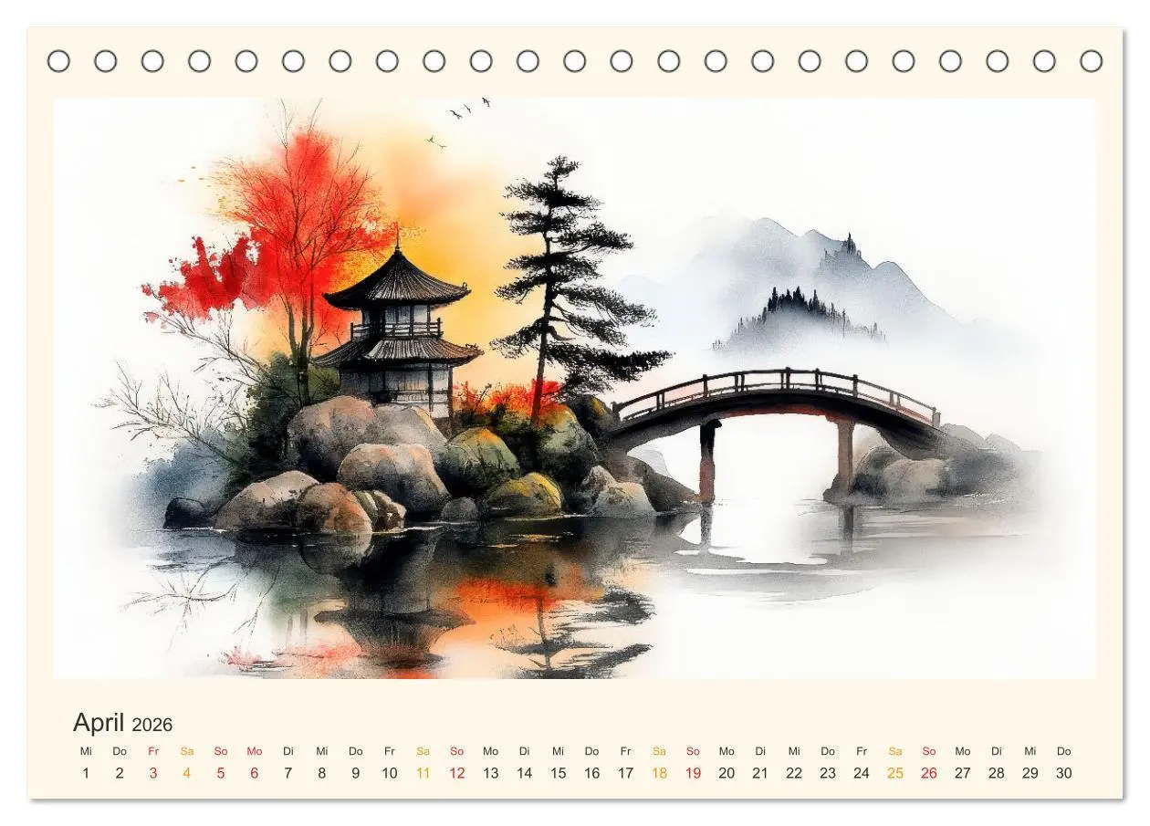 Bild: 9783457251331 | Japan - die Farben der Tradition (Tischkalender 2026 DIN A5 quer),...