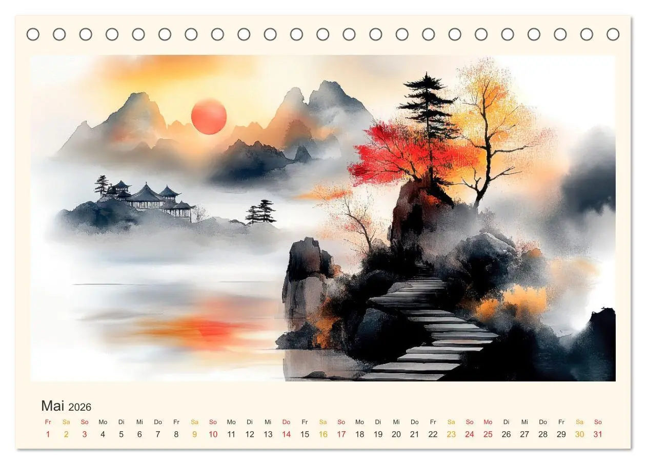 Bild: 9783457251331 | Japan - die Farben der Tradition (Tischkalender 2026 DIN A5 quer),...