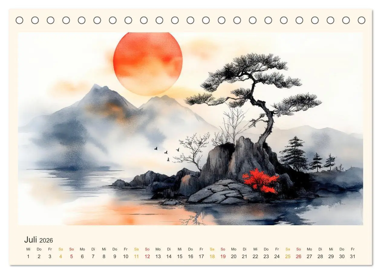 Bild: 9783457251331 | Japan - die Farben der Tradition (Tischkalender 2026 DIN A5 quer),...