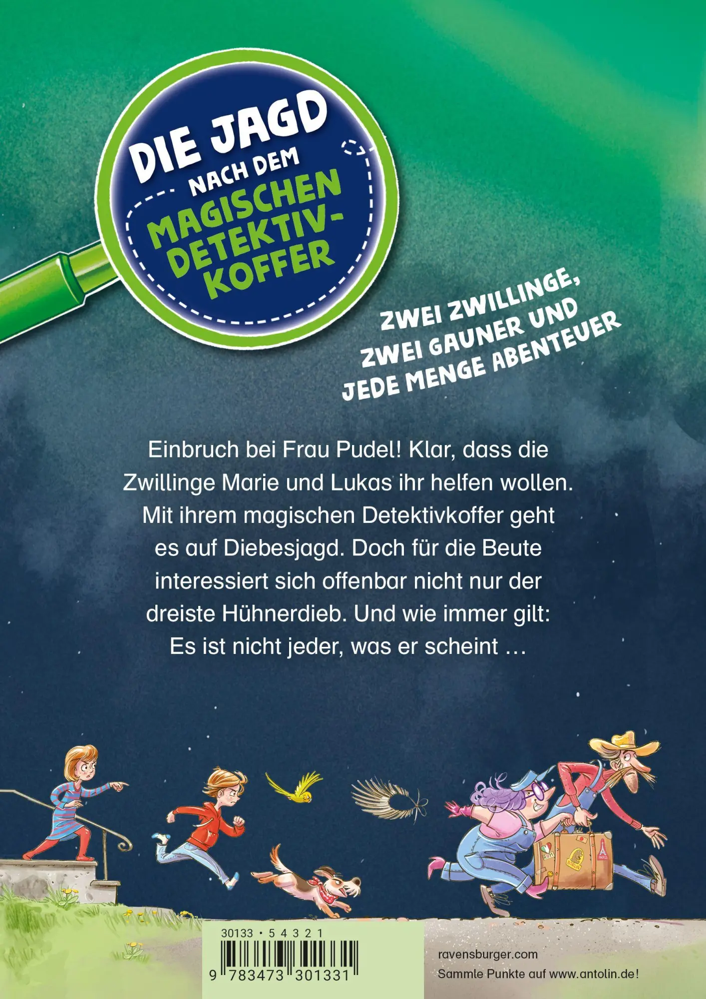 Rückseite: 9783473301331 | Die Jagd nach dem magischen Detektivkoffer, Band 3 - Hühnerdieb...
