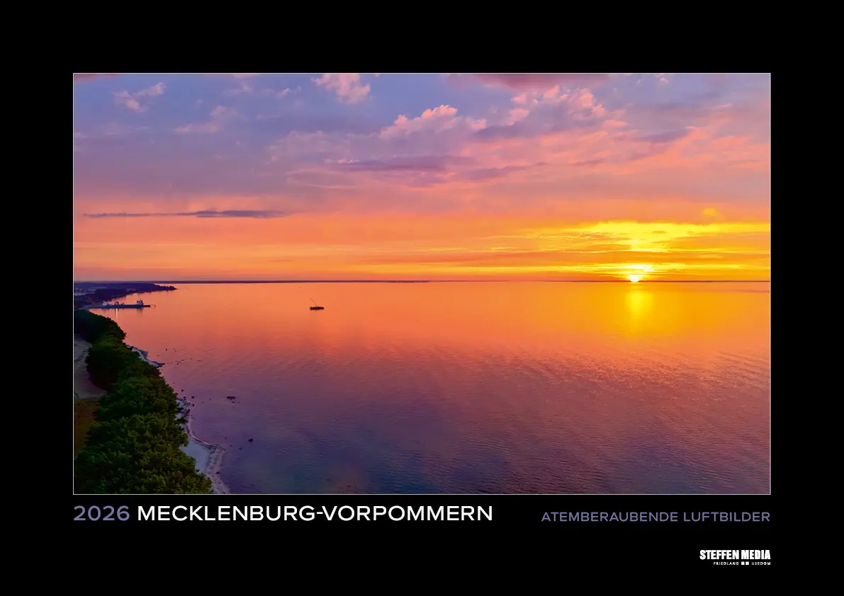 Cover: 9783957991331 | Kalender Mecklenburg-Vorpommern 2026 | Atemberaubende Luftbilder