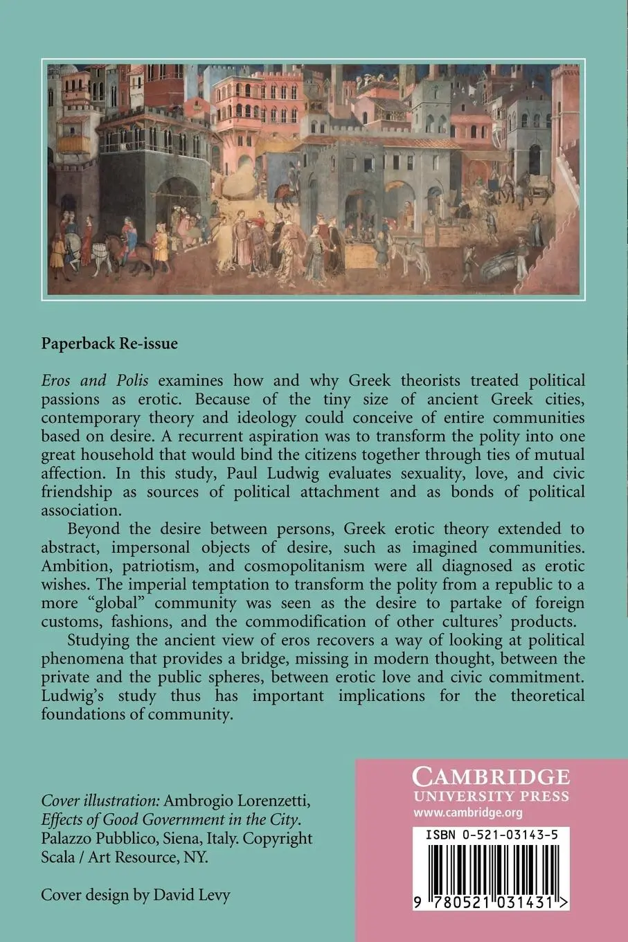 Rückseite: 9780521031431 | Eros and Polis | Desire and Community in Greek Political Theory | Buch
